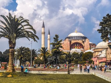 Türkiye'de İstanbul'da Mavi Cami manzarası