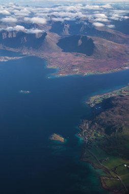 Uçaktan Lofoten görünümleri, Norveç