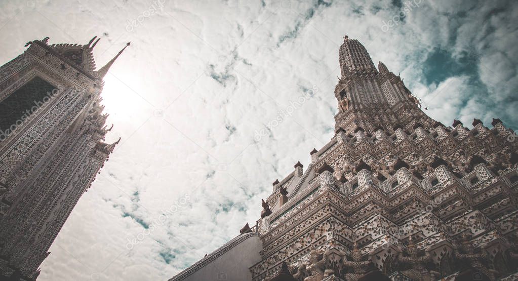 Views of Wat Arun temple in Bangkok Thailand