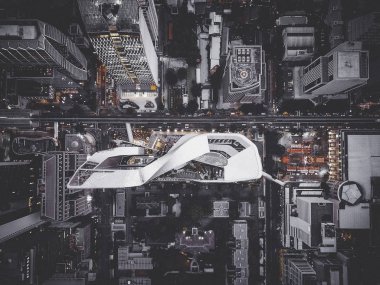 Tayland Bangkok yukarıdan Ploenchit görünümü
