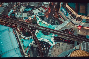 Bangkok Tayland 'dan Siyam ve Rachathewi manzarası