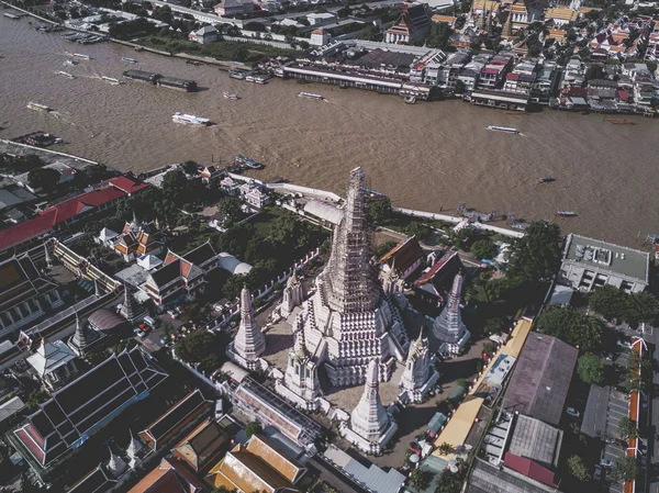 Tempel från ovan, Grand Palace, Wat Pho, Wat Arun, i Bangkok i Thailand — Stockfoto
