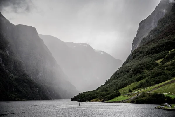 The UNESCO Naeroyfjord views from the cruise, near Bergen in Norway — Stock Photo, Image