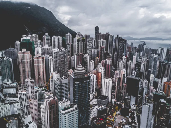 上から見た香港の街、空中の街の景色 — ストック写真