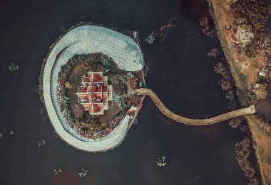 Bangkok Tayland yukarıdan Antik şehir Muang Boran