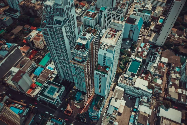 Centro comercial da embaixada central e vistas de Ploenchit de cima, em Bangkok Tailândia — Fotografia de Stock