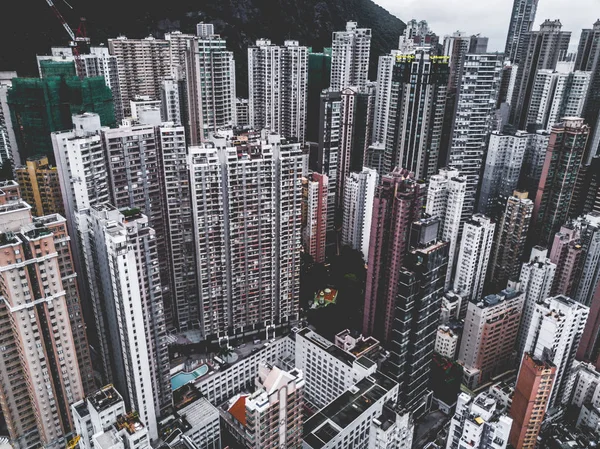 上から見た香港の街、空中の街の景色 — ストック写真