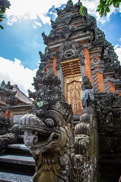 Ubud temple with pond in Bali Indonesia Royalty Free Stock Photos