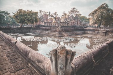 Phanom Rung tarihi Park havadan Görünümü Buriram, Tayland