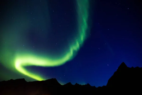 Northern lights above Reine in Lofoten islands in Norway — Stock Photo, Image