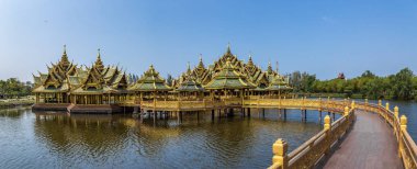 Bangkok Tayland Antik Şehir Muang Boran Tapınaklar