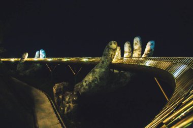 Bana Hills Fransız köyünde Altın köprü, Sun World, Da Nang, Orta Vietnam