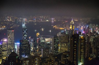 Hong Kong şehri, sokaklar ve nehir