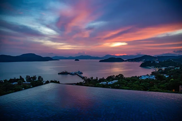 Tayland baba nest beach club Phuket gün batımı manzarası,