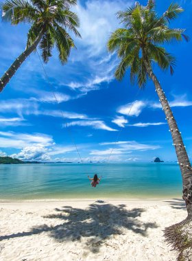 Laem 'in Koh Yao Yai' de cenneti vardı. Phuket ve Krabi Tayland arasında bir ada.