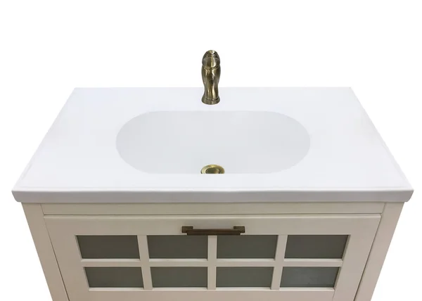 白い背景で隔離のタップの洗面台 — ストック写真