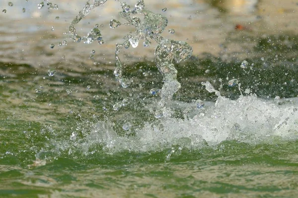 Splashes Falling Water Close — Stock Photo, Image