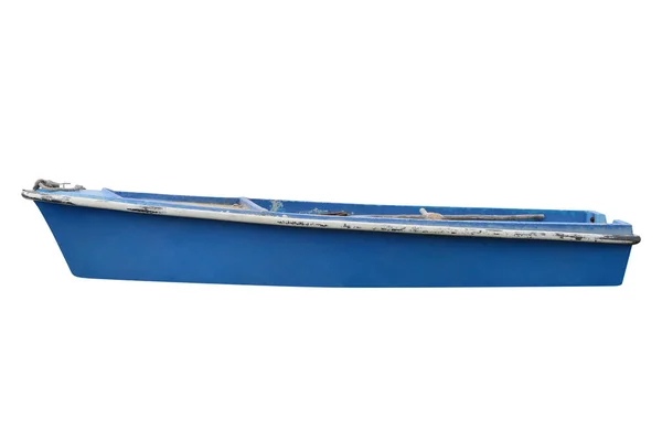 Blue Wooden Fishing Boat Isolated White Background — Stock Photo, Image