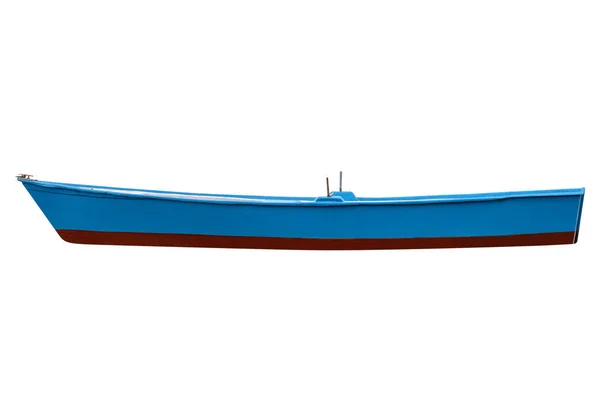 Tahta Balıkçı Teknesi Beyaz Arka Planda Izole Edilmiş — Stok fotoğraf