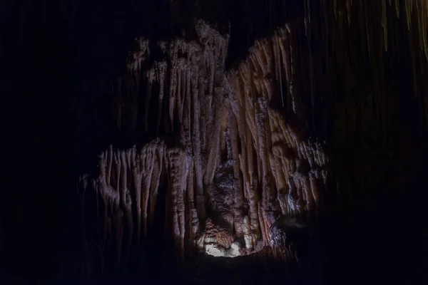 Vista Das Estalactites Estalagmites Caverna — Fotografia de Stock