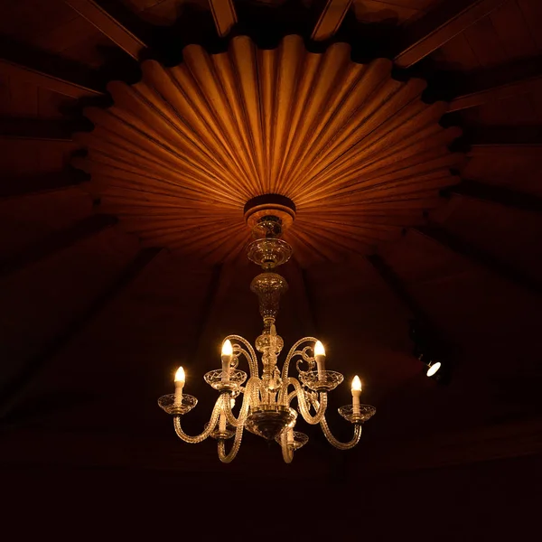 antique chandelier, view from below