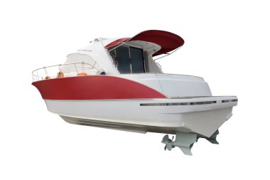 Beyaz arka plan üzerinde izole motor yat