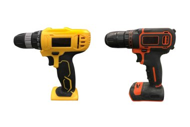 Beyaz arkaplanda izole edilmiş elektrikli tornavida