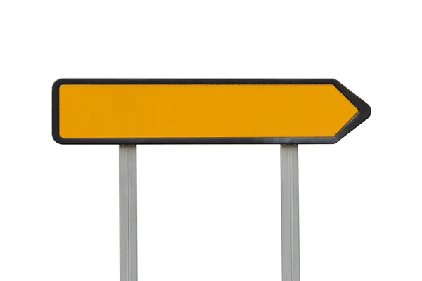 Yellow Road Sign Direction Pointer Isolated White Background — Stock Photo, Image