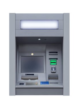 atm makinesi beyaz arkaplanda izole edildi
