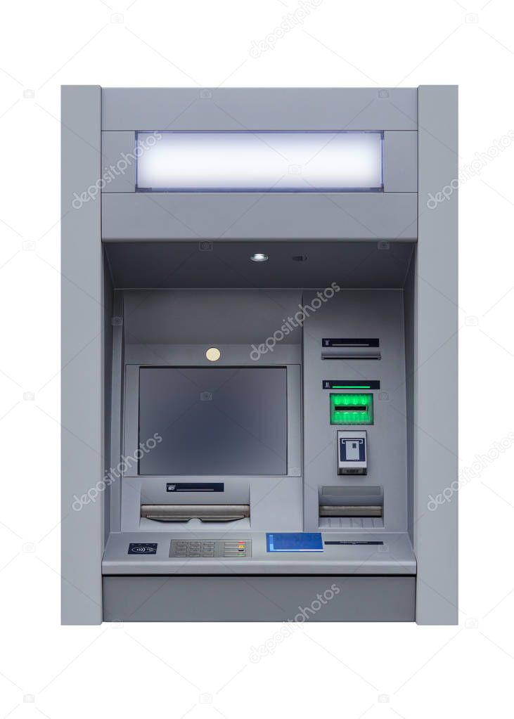 ATM machine isolated on white background