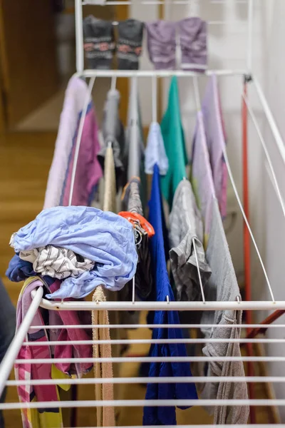Wäsche Wird Hause Auf Dem Trockner Getrocknet — Stockfoto
