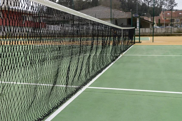 テニスコートでネットをクローズ アップ — ストック写真