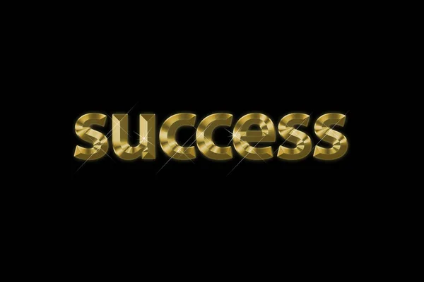 Gold Inscription Word Success Isolated Black Background — Stock Photo, Image