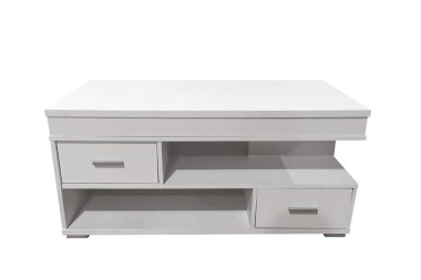 Beyaz beyaz arka plan üzerinde izole sehpa