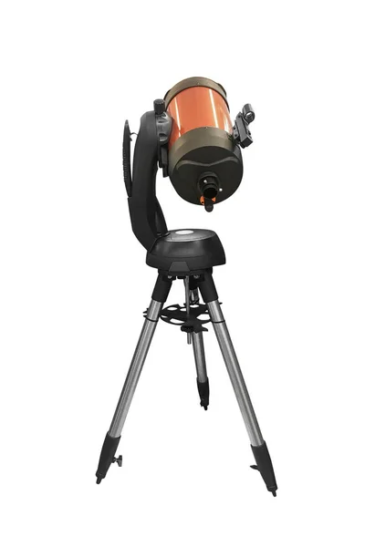 Orange Telescope Tripod Isolated White Background — Stock Photo, Image