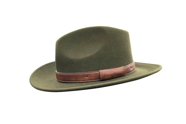 Cappello Verde Uomo Isolato Sfondo Bianco — Foto Stock