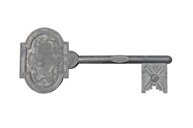 Beyaz arka plan üzerinde izole vintage anahtar