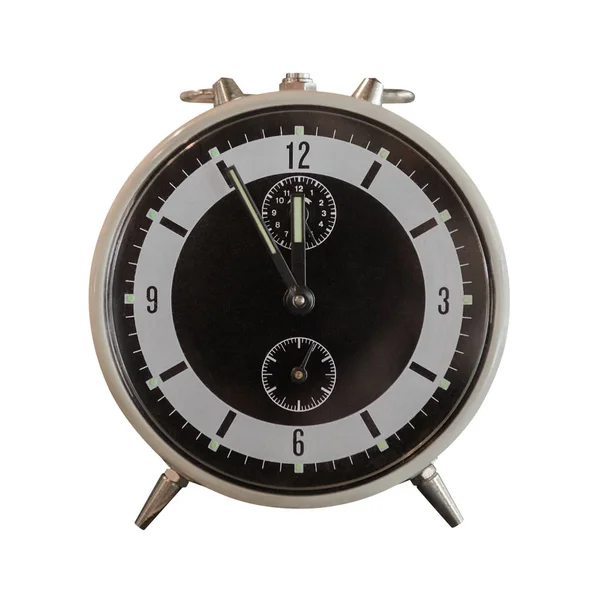 Vintage Alarm Clock Isolated White Background Stock Image