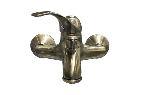 Bronze Faucet Isolated White Background — Stock Photo, Image
