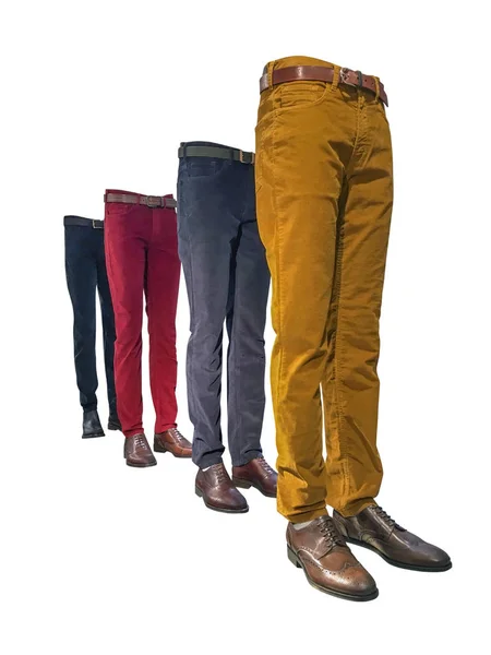 男人的裤子与鞋子在人体模型查出在白色背景 — 图库照片