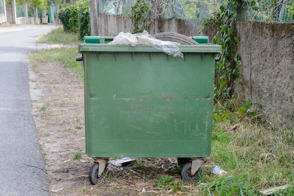 image of street garbage container