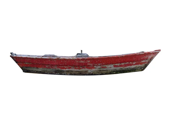 Tahta Balıkçı Teknesi Beyaz Arka Planda Izole Edilmiş — Stok fotoğraf
