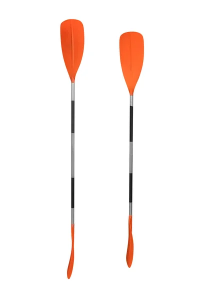 Paleta Naranja Para Kayak Aislado Sobre Fondo Blanco — Foto de Stock