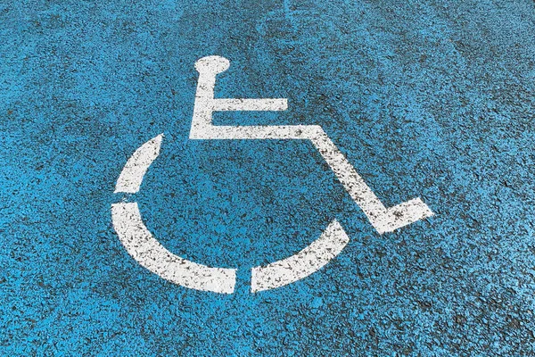 Immagine Parcheggio Disabili Asfalto Primo Piano — Foto Stock