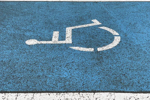 Immagine Parcheggio Disabili Asfalto Primo Piano — Foto Stock