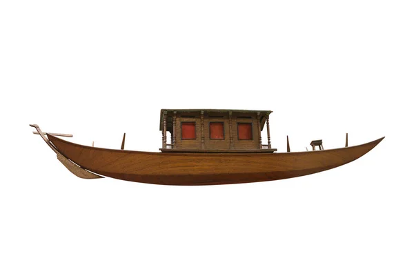 Barco de madeira antigo isolado no fundo branco — Fotografia de Stock