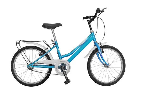 Bicicleta azul aislada sobre fondo blanco —  Fotos de Stock