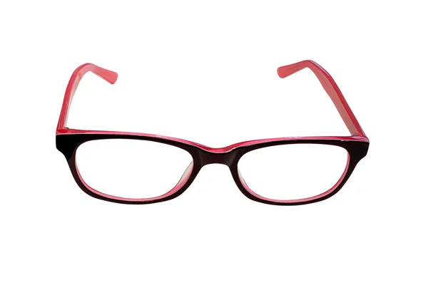 粉红色女性眼镜隔离在白色背景 — 图库照片