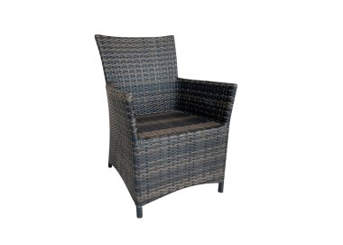 beyaz arka plan üzerinde izole kahverengi hasır sandalye