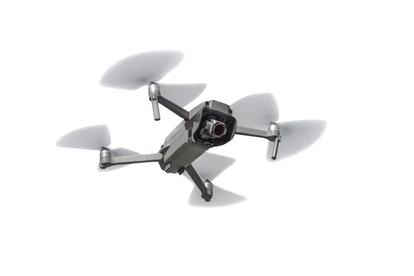 Latający dron wyizolowany na białym tle — Zdjęcie stockowe